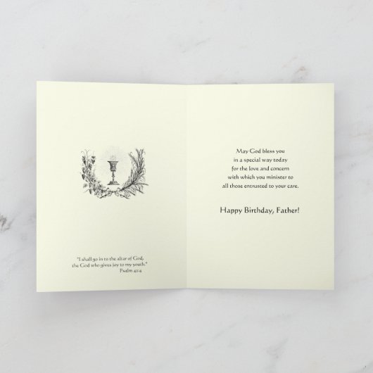 誕生日祈りの言葉ユーチャーリストラテン祈りの言葉for Putor カード (内部)