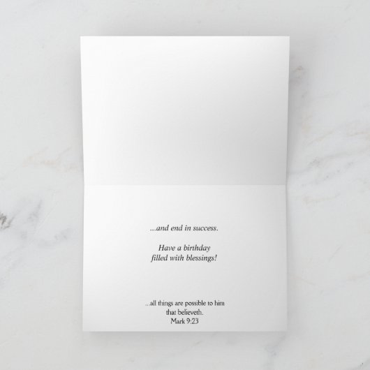 誕生日祈りの言葉 カード (内部)