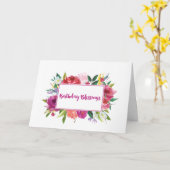 誕生日祝福の水彩花のカード カード (黄色い花)