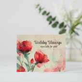 誕生日祝福の聖書の一節 祈り キリスト教徒 ポストカード (スタンド正面)