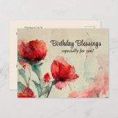 誕生日祝福の聖書の一節 祈り キリスト教徒 ポストカード (正面/裏面)