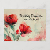 誕生日祝福の聖書の一節 祈り キリスト教徒 ポストカード (正面)