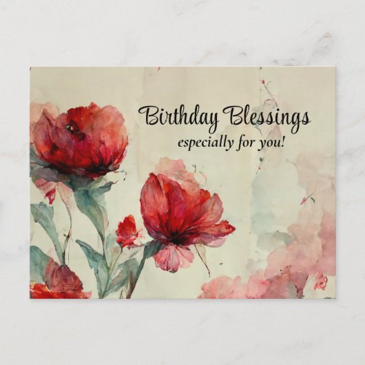 誕生日祝福の聖書の一節 祈り キリスト教徒 ポストカード (正面)