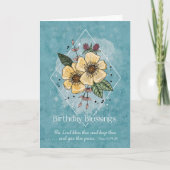 誕生日祝福 スケッチ風水彩花 カード (正面)