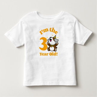 誕生日私は3歳 – かわいいハッピードッグボーイズ トドラーTシャツ