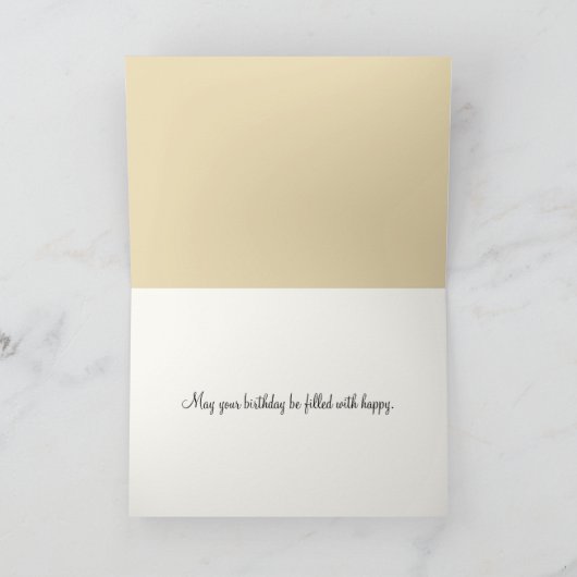 誕生日秋の小麦の茎とムームブーケ カード (内部)