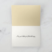 誕生日秋の小麦の茎とムームブーケ カード (内部)