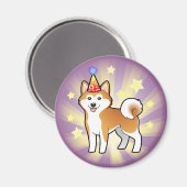 誕生日秋田犬/柴犬 マグネット (正面/裏面)