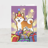 誕生日秋田Inu/柴犬 カード (正面)