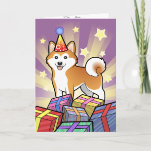 誕生日秋田Inu/柴犬 カード
