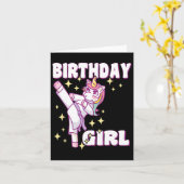 誕生日空手ユニコーン女子 カード (黄色い花)