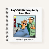誕生日笑わされるパーティーのゲストブックノートブック ノートブック (正面)