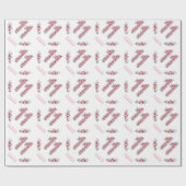 誕生日第11期女子ピンク花緑 ラッピングペーパー (フラット)