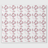 誕生日第12期女子ピンク花緑 ラッピングペーパー (フラット)