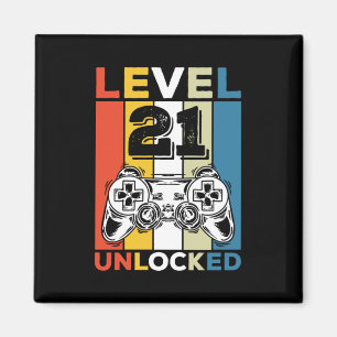 誕生日第21レベルのロック解除された21ゲームヴィンテージ マグネット