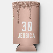 誕生日第30回エレガントピンクモダンクエレガントの好意 スリム缶クーラー (正面)
