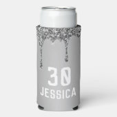 誕生日第30回エレガント銀のモダン好意 スリム缶クーラー (Seltzer正面)