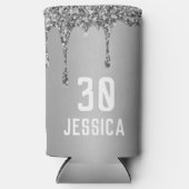 誕生日第30回エレガント銀のモダン好意 スリム缶クーラー (正面)