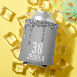 誕生日第30回エレガント銀のモダン好意 缶クーラー