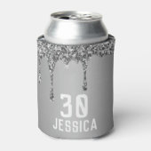 誕生日第30回エレガント銀のモダン好意 缶クーラー (缶正面)