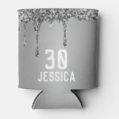 誕生日第30回エレガント銀のモダン好意 缶クーラー (正面)