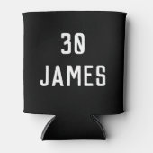 誕生日第30回エレガント黒のモダン好意 缶クーラー (正面)