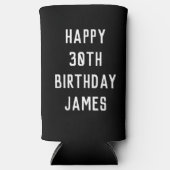 誕生日第30回エレガント黒塗モダンりつぶし スリム缶クーラー (正面)