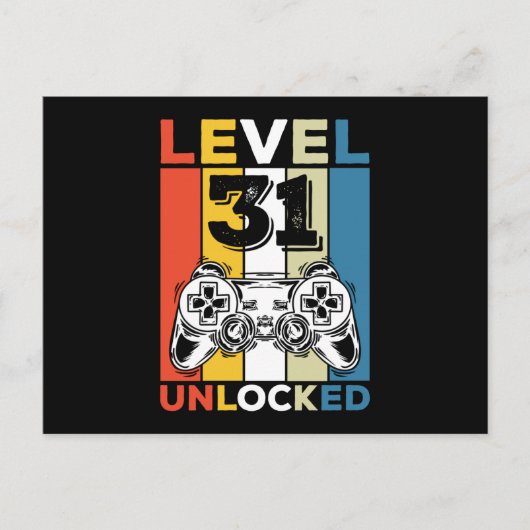 誕生日第31レベルのロック解除された31ゲームヴィンテージ シーズンポストカード (正面)
