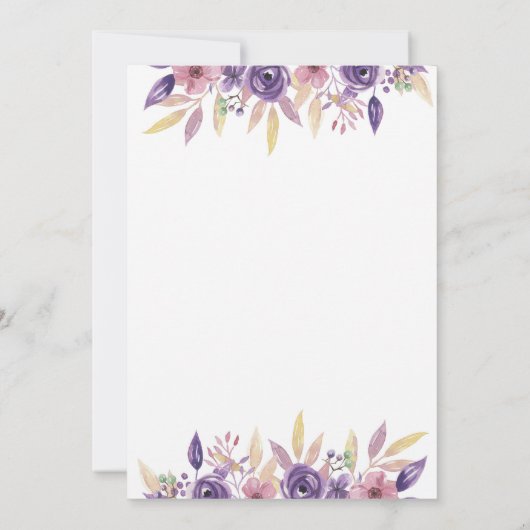 誕生日第40の第60ラベンダーの花のヴィンテージの招待 招待状 (裏面)