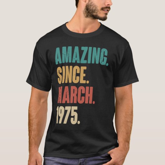 誕生日第48回の装飾は1975年3月から素晴らしい Tシャツ (正面)