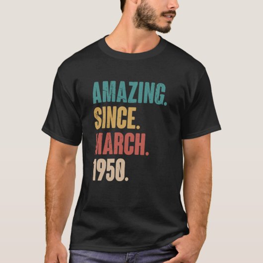 誕生日第73回デコレーション1950年3月以来 Tシャツ (正面)