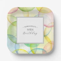 誕生日紙カラフルプレート50日