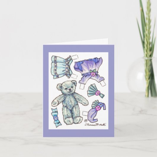 誕生日紙ドールテディカード カード (正面)