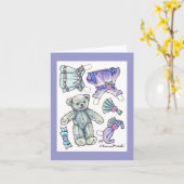 誕生日紙ドールテディカード カード (黄色い花)