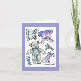 誕生日紙ドールテディカード カード