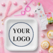 誕生日紙パーティープレート追加ロゴ水色 ペーパープレート (パーティー)