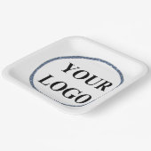 誕生日紙パーティープレート追加ロゴ水色 ペーパープレート (傾斜あり)