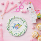 誕生日紙プレートザシートロピカルフィッシュ ペーパープレート (パーティー)