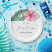 誕生日紙プレートスウィート16トロピカル ペーパープレート (パーティー)