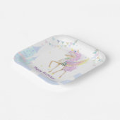 誕生日紙プレート愛らしいユニコーン。 ペーパープレート (傾斜あり)