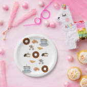 誕生日紙プレート、コーヒードーナツ ペーパープレート (パーティー)