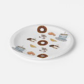 誕生日紙プレート、コーヒードーナツ ペーパープレート (アングル)