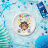 誕生日紙プレート、サル ペーパープレート (パーティー)