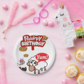 誕生日紙プレート、ラム ペーパープレート (パーティー)