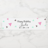 誕生日紙吹雪ピンクミックスシェイプ ペットボトルラベル (シングルラベル)