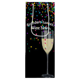 誕生日紙吹雪付き白ワイン ワインギフトバッグ