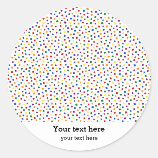 誕生日紙吹雪虹 ラウンドシール (正面)