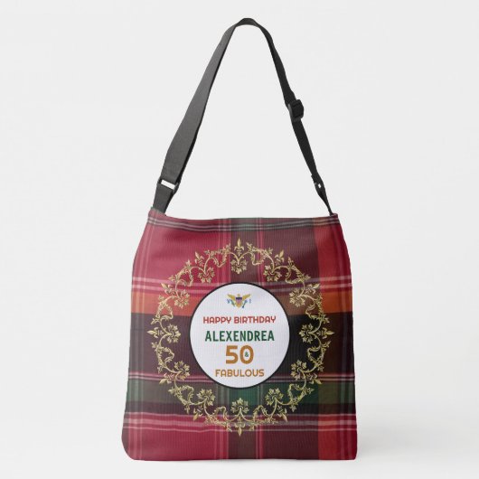 誕生日素晴らしい米国ヴィリガン諸島国旗カスタム クロスボディバッグ (裏面)