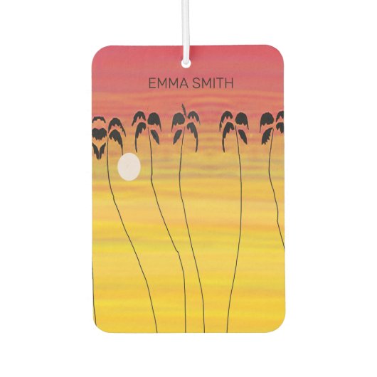 誕生日素晴らしトロピカルサンセット カーエアーフレッシュナー (正面)