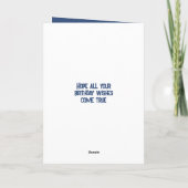 誕生日素晴らしブラザーフォトブルーブラウン カード (裏面)